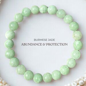 Burmese Jade Gemstone Bracelet 8MM | Natural Crystal Healing Jewelry